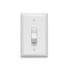 Light switch on white background. Vector illustration