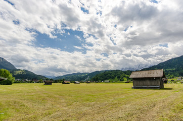 Obraz premium Hütten im Voralpenland 2