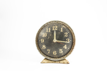 grunge old clock in isolate background