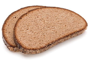 Slice of fresh rye bread isolated on white background cutout