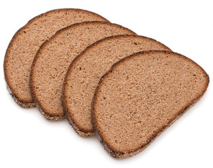 Slice of fresh rye bread isolated on white background cutout