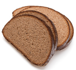 Slice of fresh rye bread isolated on white background cutout