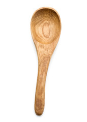 Carving wooden spoon isolated on white background cutout