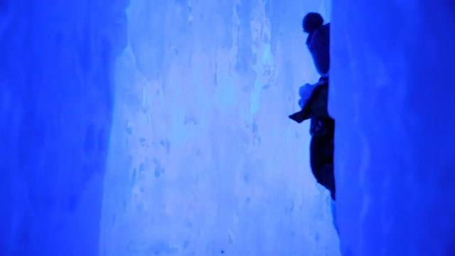 mother and baby in an ice castle