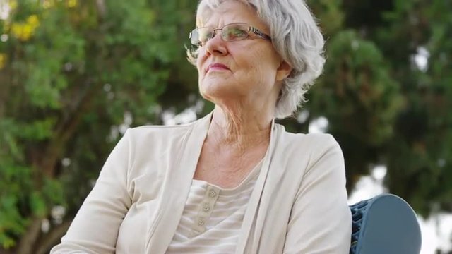 Senior woman getting lost in thought