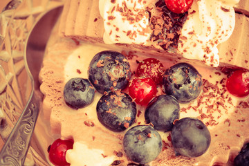 ice cream and berry fruit