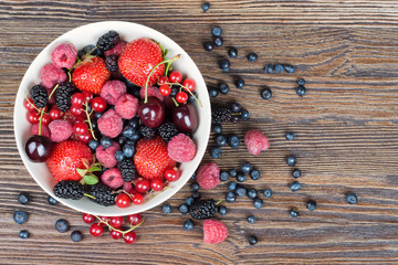 mixed berries in a bowl