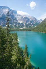 Naklejka na ściany i meble Lake Braies, Dolomites