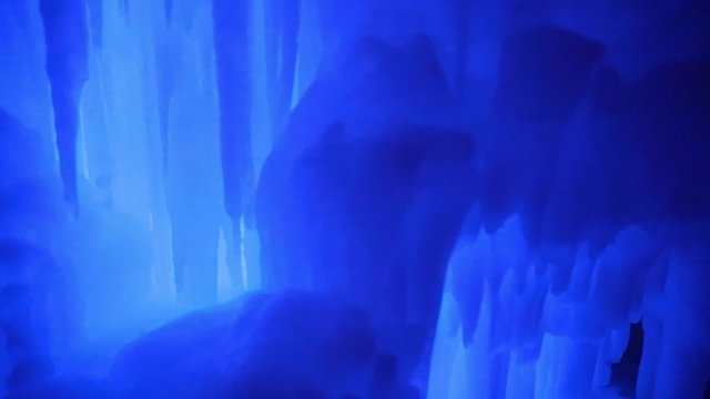 a wall of frozen icicles