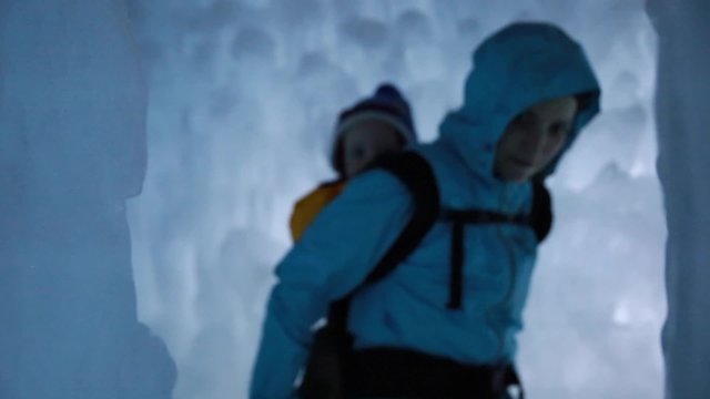 mother and her baby in the ice castle