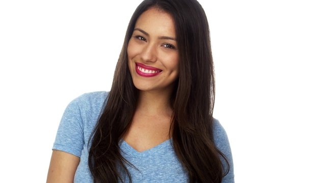 Beautiful young Mexican woman smiling
