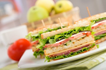 Sandwich, food, buffet.