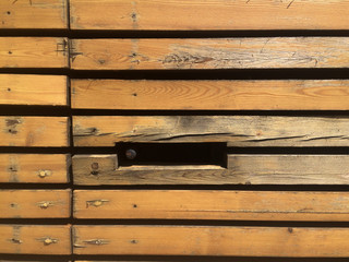 Wooden doorway with lock handle