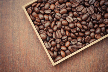Coffee Beans with filter effect retro vintage style