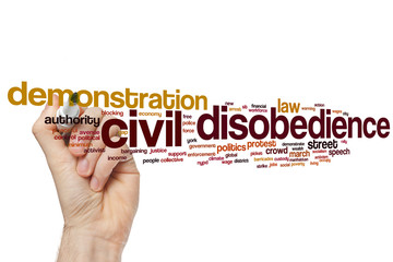 Civil disobedience word cloud