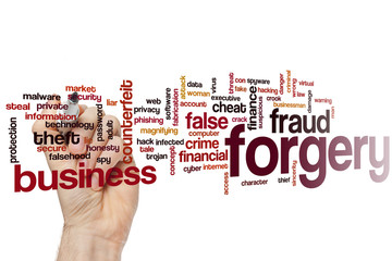 Forgery word cloud