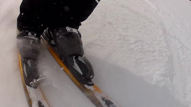 a skier going fast