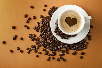Coffee, Heart Shape, Cup.