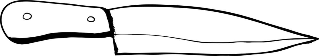 Outlined Isolated Knife