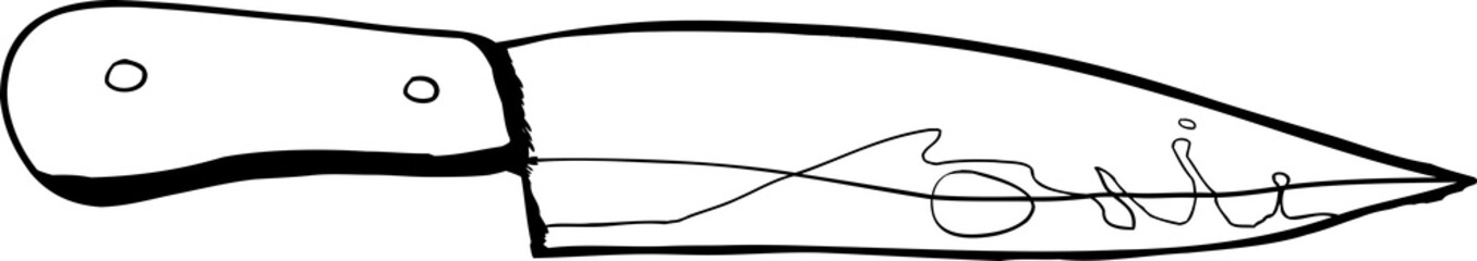 Outlined Knife with Blood