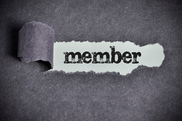 member word under torn black sugar paper