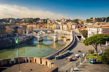 View on Tiber river in Rome