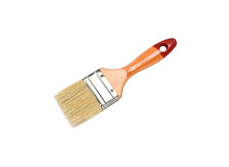 Paintbrush, closeup, isolated.