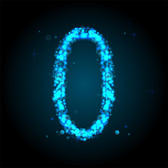 Alphabets  of blue glittering stars of Illustration
