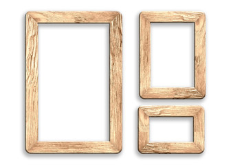 Wood frame isolated on white