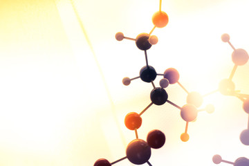 Molecule molecular DNA in a science lab test