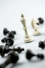 Chess figure, business concept strategy, leadership, team and su