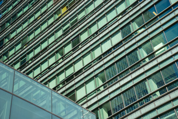 Office building and reflection in London, England, background