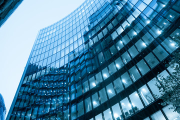 Windows of Skyscraper Business Office, Corporate building in London City, England, UK