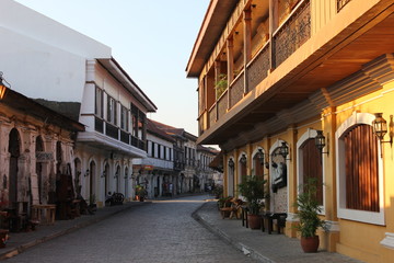 Altstadt von Vigan City, Ilocos Sur, Philippinen - obrazy, fototapety, plakaty
