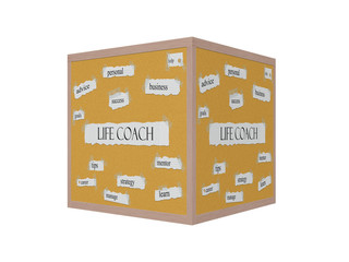 Life Coach 3D Corkboard Word Concept
