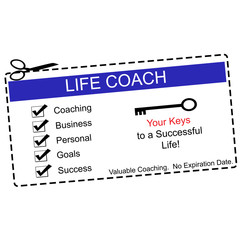Life Coach Coupon Blue and White