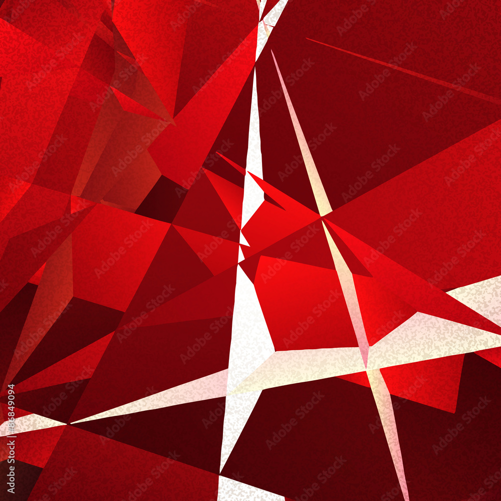 Poster Retro geometric background with colorful triangles on textured paper