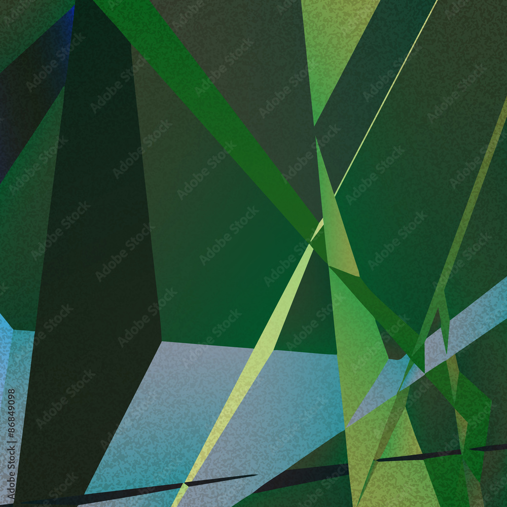 Poster Retro geometric background with colorful triangles on textured paper