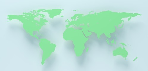 World Map pastel green