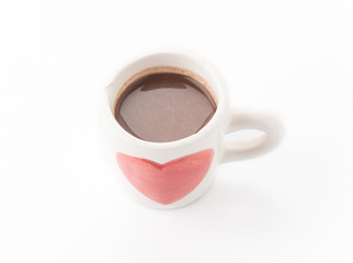 a cup of chocolate on white