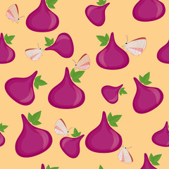 Fig fruit vector, seamless pattern background