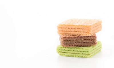 colorful wafer on white background