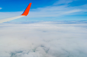 view through the window of the plane