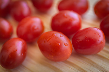 Tomatoes placed on the wood 