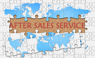 Jigsaw puzzle reveal  word after sales service