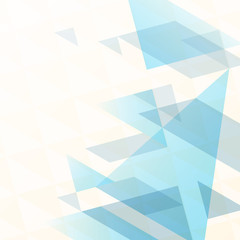 Abstract geometrical background with blue triangles and space fo