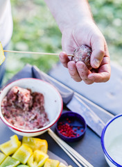 chef making meatballs