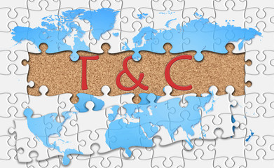Jigsaw puzzle reveal  word  T & C