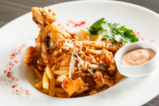 chicken with french fries