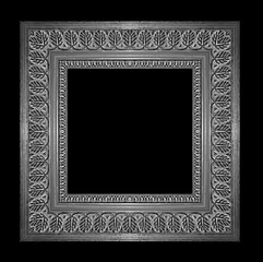 sillver frame isolated on black background, clipping path